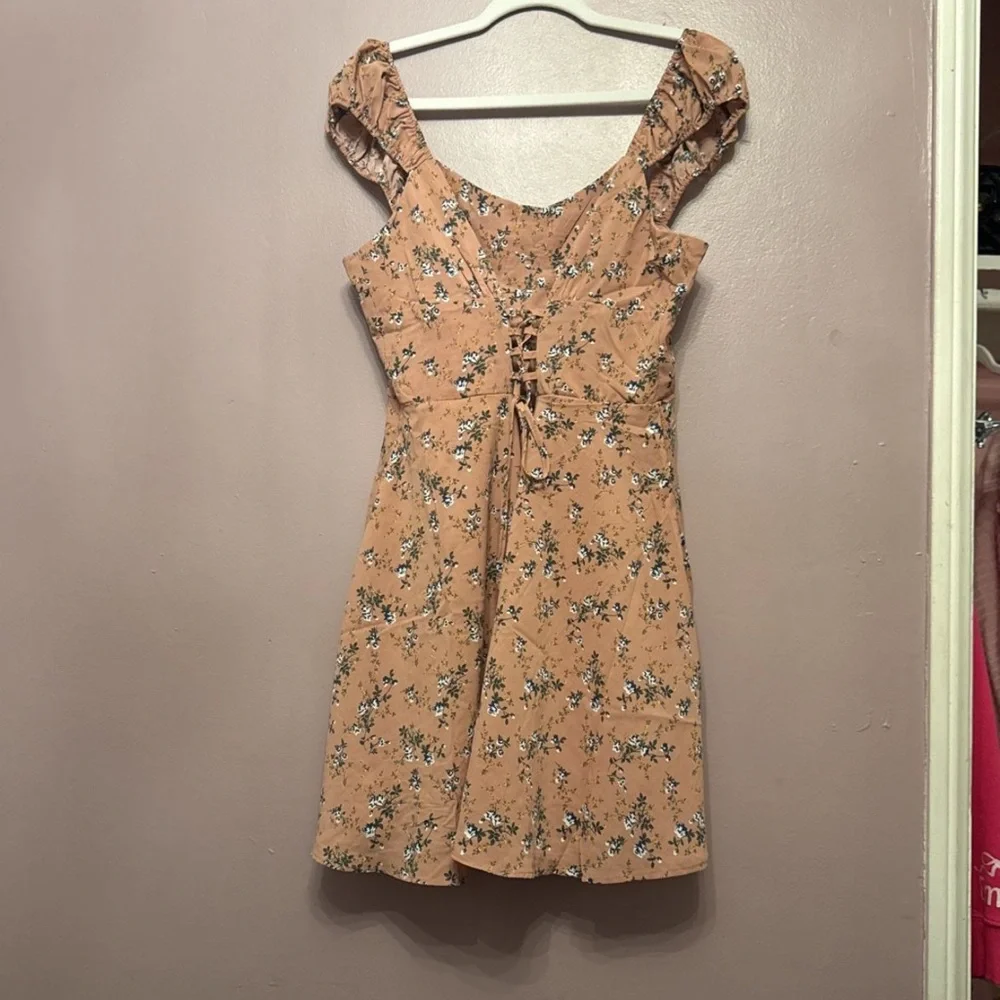 Floral Peach Dress - Picture 1 of 2